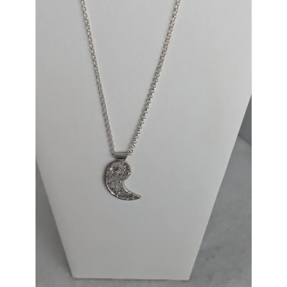 Yang Pendant necklace Retriculated silver coin Sterling Bail Unisex 11/2